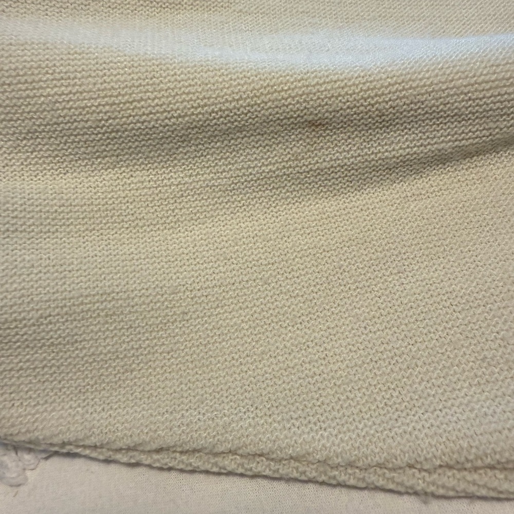 Izod Cream Cardigan Sweater V-Neck Knit - Picture 5 of 5